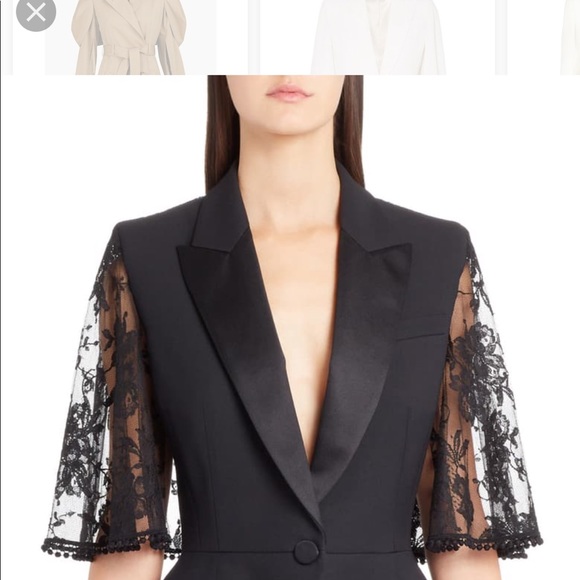Alexander McQueen cape blazer with black lace - Picture 3 of 3